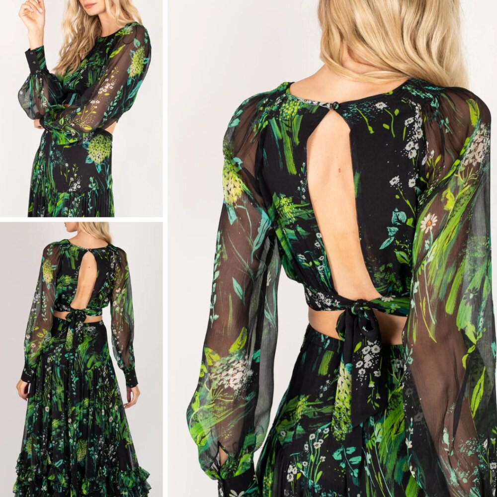 NWT Secret Mission Ramona Top Silk Chiffon XS